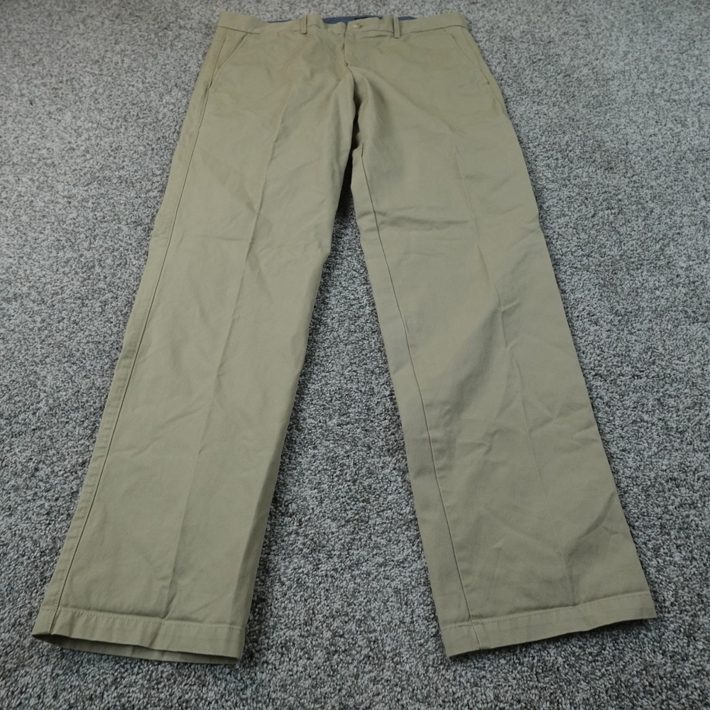 Gap Pants Mens 34X32 Beige Tan Brown Khaki Chino Trouser Straight Leg Flat Front